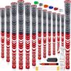 SAPLIZE Manopole da golf 13 pezzi con kit di rigonfiamento completo, di medie dimensioni, impugnature ibride per mazze da golf, rosso