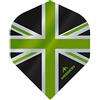 Mission Darts 5 x F3135 Alliance No2-150 Microns Premium Extra Forte UV Union Jack Dart Flights - Nero & Verde