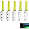 Fwobumy Set di 5 Bastoncini Luminosi per Pesca, Lampada LED per Canna da Pesca Notturna, Avvisatore di Morsi LED per Punta di Canna con Anello Impermeabile, Campanella di Allarme per Mare, Rocce e Fiume