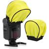 PATIKIL 3.5 X 3.7 Diffusore Di Luce Morbido Mini Per Flash, 2 Pezzi Copertura Universale Elastica Per Flash Di Fotocamere DSLR, Giallo
