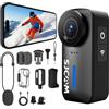 SJCAM C110 Mini Action Cam 4K Bodycam Magnetica, Autonomia 200 Min, Stabilizzazione EIS, Grandangolo 135°, Zoom 8x, Subacquea 30M, Combo Kit per Vlogging e Viaggi, Solo 5G