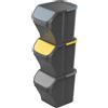 M-HOME - Pattumiera per la Raccolta Differenziata in plastica riciclata Stack 'n Sort 25 Litri Nero - set 3 pezzi