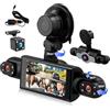GOHHDL 4 Canali 360° Dash Cam Auto, Telecamera per Auto da 3 Pollici 1080P con Visione Notturna, Video in Loop, 24H Parcheggio Monitor, Ausilio al parcheggio