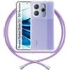 ANFAIRLACE Cover Cordino Compatibile con Xiaomi Redmi Note 14 5G Versione, Custodia Laccio Trasparente Silicone Morbido Regolabile Antiurto Rinforza Angoli Chiaro Case, Viola