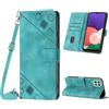 Mo-Beauty Custodia per Samsung Galaxy A22, PU Pelle Portafoglio Flip Custodia a tracolla [Supporto] [Scomparto per carte] [Chiusura Magnetica] Cover per Samsung A22 - Verde