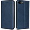 Copmob Cover iPhone 7 Plus,Cover iPhone 8 Plus,Flip Portafoglio Custodia in Pelle,[4 Slot][Supporto Stand][Chiusura Magnetica],Caso Cover Libro Custodia per iPhone 7 Plus/8 Plus - Blu