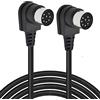 HUHANGGod Doppio angolo a 90 gradi, grande spina DIN a 8 pin per altoparlante maschio, 2 cavi di prolunga DIN a 8 pin, per Bang e Olufsen B&O PowerLink BeoLab (5 metri)