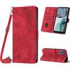 Mo-Beauty Custodia per Motorola Moto G62 5G, PU Pelle Portafoglio Flip Custodia a tracolla [Supporto] [Scomparto per carte] [Chiusura Magnetica] Cover per Moto G62 5G - Rosso