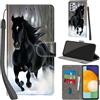 PHINIENLAND Cover per Samsung Galaxy A33 5G custodia portafoglio Cavallo nero | 3 scomparti carte, 1 tasca banconote, Chiusura magnetica, Supporto, Pelle PU flip cover per Samsung A33 5G