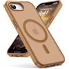 Oududianzi-Cover per iPhone 16e/17e Compatibile con MagSafe, Custodia Traslucida Posteriore PC Silicone TPU Bumper, Protezione Della Fotocamera, Cover Militare Antiurto Anti-Impronte-Caffè Marrone