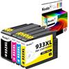 Koala 932XL Cartuccia d'inchiostro Compatibili per HP 932XL 933XL 932 XL 933 XL Multipack per HP OfficeJet 6100 6600 6700 7110 7612 7610 Stampante (4 Pack)