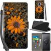 PHINIENLAND Cover per Samsung Galaxy S9 Plus Case PU Pelle Custodia [Kickstand] [Chiusura magnetica] [Slot per Schede], Portafoglio Flip Custodia per Samsung S9 Plus,Crisantemo