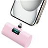 HETP Power Bank 5200mAh, Ultra-piccolo&Ultra-compatto Caricatore Portatile USB C PD Ingressi&Uscite Mini Powrbank Batteria Esterna per iPhone 17/16/15 Android Samsung Galaxy Note Huawei iPad Pro/Air-Rosa
