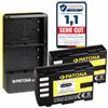 PATONA Set Caricabatterie Dual USB-C + 2X DMW-BLF19 BLF19E, 1860mAh | Compatibile con Panasonic Lumix DC G9, GH5, GH5S, DMC GH4, GH3, Sigma BP-61