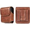 WNHTFAC Uomo Fondina da Cintura per Cellulare in Pelle, Pelle Sacchetto Custodia Portatelefono Compatibile con Samsung Galaxy Z Flip 6/Z Flip 5/Z Flip 4/Z Flip 3/Z Flip 5G/Motorola RAZR 5G/Huawei P50 Pocket S