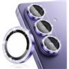 CloudValley Protezione Lenti Fotocamera Bling per Samsung Galaxy S26, Vetro Temperato 9H con Anelli Protettivi in Lega di Alluminio, HD Trasparente con Decorazione Glitter, Viola Glitter