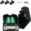 DTech DB9 Breakout Connector RS232 Adattatore seriale con scheda modulo senza saldatura con morsettiere, custodia, dadi e tubi di coda (DB9 maschio + dadi)