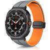 KeeFos Cinturino Compatibile con Samsung Galaxy Watch Ultra 47mm(2025/2024), Cinturino in Silicone Magnetica Morbido Bicolore per Samsung Galaxy Watch 8 Ultra/7Ultra 47mm(2025/2024) - Grigio