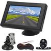OBEST 4.3 TFT LCD Monitor Retro View Camera Set, IP68 Impermeabile Macchina Fotografica Posteriore, Telecamera Posteriore con Monitor, Kit Telecamera Posteriore per Autovettura, utilitaria
