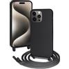 FERLAN Custodia per Xiaomi Poco F6 Pro Cover con Cordino,Nero Silicone Antiurto TPU Morbido Case Corda Collana Necklace Regolabile Stylish con Catena Ultra Sottile Cover per Xiaomi Poco F6 Pro,Nero