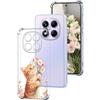 DiaryTown Cover per Xiaomi Redmi Note 14 Pro 4G Motivo Bello Trasparente Sottile Morbida TPU+PC Custodia in Silicone Antiurto Bumper Protettiva Case per Donne Ragazze - Gatto Arancione