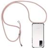 Casecool Cover per Samsung Galaxy S20 Fe / S20 Lite, Custodia con Cordino Silicone Trasparente Morbida Cover Cellulare Girocollo Collana Necklace Sottile Protettiva Bumper Antiurto TPU Case, Oro Rosa