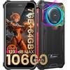 FOSSiBOT F101P 10600mAh Rugged smartphone, 123 dB Altoparlante Telefono indistruttibile, 5,45 schermo compatto cellulare, 7GB+64GB/1TB, 4G Dual SIM, IP68/IP69K telefono da lavoro(2026)