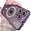 Sitthyw Custodia Glitter per iPhone 14 Plus [Compatibile con Mag-Safe] Custodia Trasparente per Telefono Cellulare con Diamanti Scintillanti Bling per Ragazze Custodia Protettiva Magnetica Bumper TPU