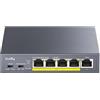 Cudy Switch PoE+ Gigabit 5 Porte 4+1, 65W, VLAN, QoS, Desktop, GS105P