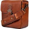 MegaGear MG1522 Messenger Bag in pelle per fotocamere Mirrorless, Instant e DSLR - Marron clair