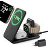 ESR Stazione di ricarica 3 in 1 per Apple, 15W Caricatore da viaggio MagSafe per iPhone e Apple Watch [certificato], Per iPhone 17e/17/16/15/14/13/12 e Apple Watch e AirPods, Nero