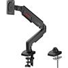 KOORUI Supporto da tavolo per monitor singolo per schermo da 17-32, verticale, girevole, regolabile con molla a gas con morsetto a C/base di montaggio con occhiello, VESA 75/100 mm, capacità di