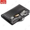 DIENQI Portafogli da uomo di alta qualità Borsa per soldi Mini borsa da uomo Portafoglio porta carte Rfid in pelle marrone vintage Portafoglio piccolo Smart Wallet Pocket Walet