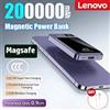 Lenovo 2026 200000mAh Power Bank magnetico wireless, caricabatterie portatile veloce per batteria ausiliaria Magsafe per iPhone Huawei Samsung