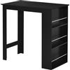 HOMCOM Tavolo alto HOMCOM Cafè per cucina, bancone o isola. 112L x 57l x 106H cm - 3 ripiani - Nero