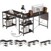 NONE Scrivania da Gaming a L 140x140cm con 4 Cassetti e Ripiani Portaoggetti, Scrivania Angolare per Computer con Presa di Corrente Integrata