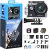 AKASO EK7000 Action Cam 4K 30FPS, WiFi 20MP Fotocamera Subacquea, Videocamera Stabilizzata Caricabatterie con 2 Batterie, Angolo di 170°, Telecomando 2.4G, Accesorios Multiples per Bicicletta Casco