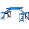Casaria Set di sedie da campeggio in alluminio e legno, con 4 sedie pieghevoli, blu e argento