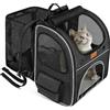 Morpilot Zaino per Gatti Cani Estensibile, Trasportino per Cani Gatti 8 kg, Portatile Zaino Cane Gatto per i viaggi in treno all'aperto