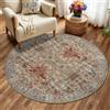 Cekene Tappeto Rotondo Marrone Tappeti 120cm Salotto Moderno Lavabile in Lavatrice Antiscivolo Boho Pavimento Tappeto per Camera Sala da Pranzo Cucina Ufficio