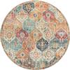 kyaoayo Tappeto rotondo vintage bohémien, lavabile, vintage, a pelo corto, antiscivolo, per sala da pranzo, camera da letto, interni ed esterni, moderno con stampa Mandala (arancione, diametro 120 cm)