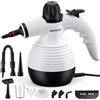 AKPIAN Pulitore a vapore manuale 1050 W, set di accessori da 10 pezzi, pulitore a vapore multifunzionale, per la pulizia di fughe, finestre, piani cottura, bagni e automobili