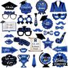 Wkjeneare 30 pezzi per feste di laurea, Photo Booth Props, accessori per foto per feste di laurea, cappello da dottore, occhiali per labbra, cravatta maschere