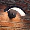 Auraglow Applique ad Arco con Sensore Movimento PIR, LED Integrato Nero