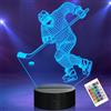 Lightzz Regali per giocatori di hockey, lampada 3D per hockey su ghiaccio, luce notturna a LED, per bambini, ragazzi, uomini, decorazione per camera da letto