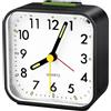 SPORWAY Sveglia Analogica Silenziosa senza Ticchettio: Sveglie da Comodino con Funzione Snooze e Luce, Portatile Sveglia al Quarzo Alimentata a Batteria per Camera da Letto, Ufficio, Viaggi (Nero)