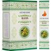 Kajal Bastoncini di incenso ayurvedici al basilico Masala - 12 x 15 bastoncini | Fragranza medicinale a base di erbe Agarbatti arrotolata a mano per preghiera, meditazione | Con adesivo Kajal