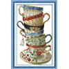 OWN4B Pacchetti di ricamo a punto croce prestampati, OWN4B Elegante tazza da caffè Immagini 11CT 35,1x54,1 cm Kit di ricamo fai da te