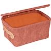 Wenko Cesta della biancheria Anela con coperchio in design a corda 100% poliestere con impugnatura in similpelle per riporre strumenti e accessori da bagno, 19 x 10 x 14 cm, rosa antico