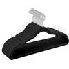 SONGMICS Grucce Appendiabiti in Velluto 20 Pezzi, Antiscivolo, Scanalature su Spalle, Barra per Pantaloni, Gancio Girevole a 360°, Salvaspazio, Spesso 0,6 cm, Largo 43 cm, Nero Semplice CRF029B02